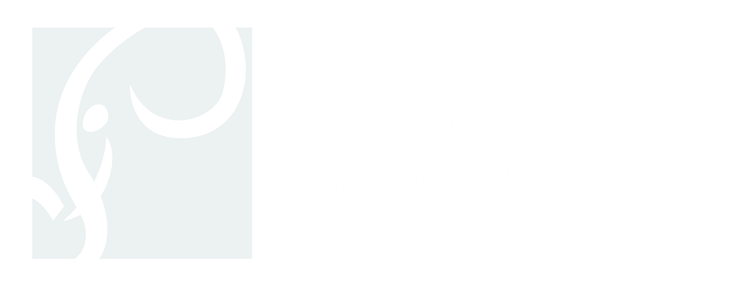 Sam Spence DDS Logo-horiz (bigger Elephant) - white
